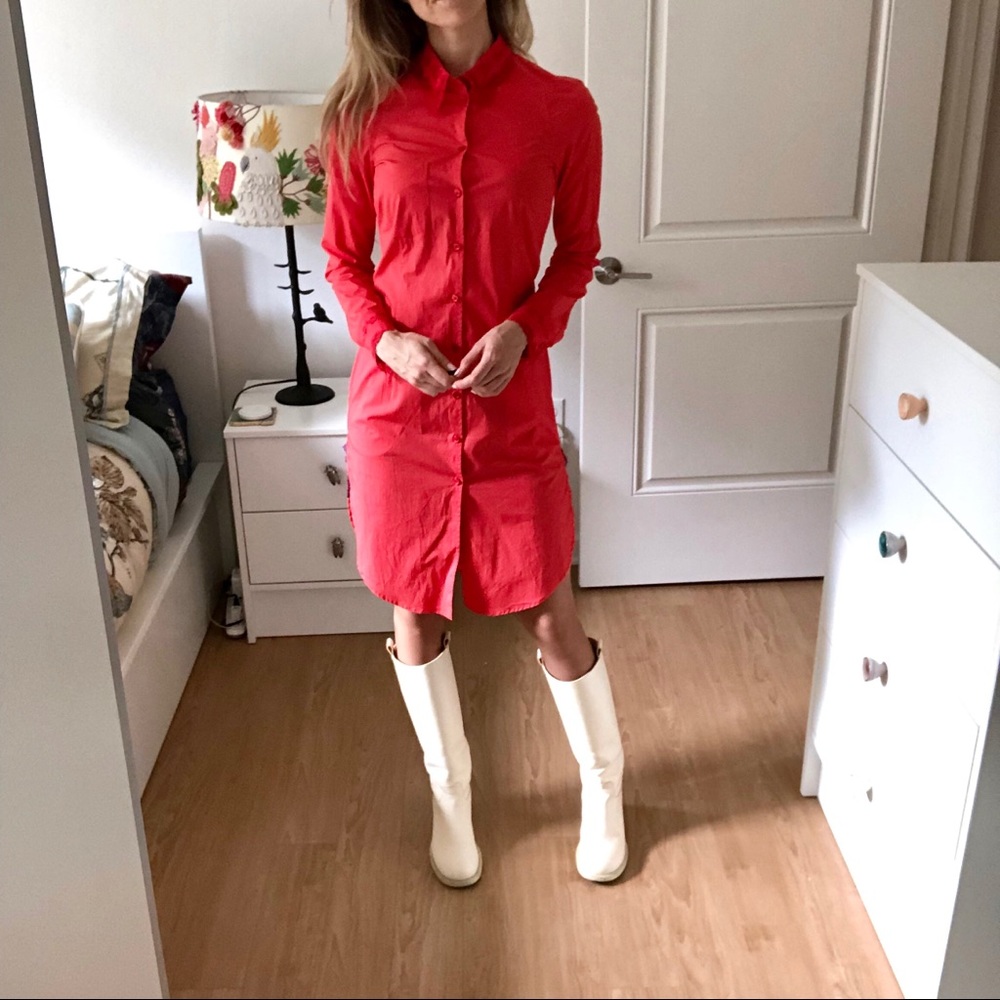 Paul Smith Orange Red Long Shirt Dress